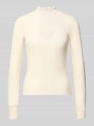 Only Slim Fit Langarmshirt aus Viskose-Mix Modell 'TILDE' in Ecru, Grö...