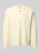 BLKVIS Strickpullover mit Polokragen Modell 'Script' in Offwhite, Größ...