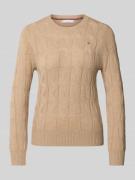 Tommy Hilfiger Regular Fit Strickpullover aus reiner Wolle in Camel, G...