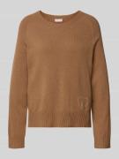 Liu Jo White Strickpullover mit Kaschmir-Anteil in Beige, Größe L