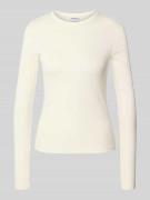 Jake*s Casual Slim Fit Longsleeve mit Strukturmuster in Offwhite, Größ...