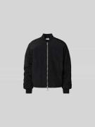 WON HUNDRED Bomberjacke mit gerippten Abschlüssen in Black, Größe 54