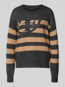 monari Strickpullover mit gerippten Abschlüssen in Anthrazit, Größe 34