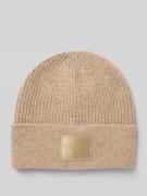 Guess Beanie mit Kaschmir-Anteil Modell 'BRENTON' in Taupe, Größe L