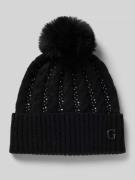 Guess Strickmütze mit Label-Applikation in Black, Größe L