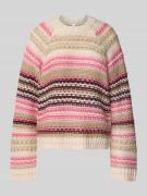YAS Relaxed Fit Strickpullover mit Woll-Anteil Modell 'BIBI' in Pink, ...