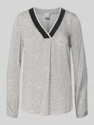 Emily Van den Bergh Blusenshirt aus Viskose mit V-Ausschnitt in Hellgr...