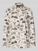 Milano Italy Hemdbluse mit Knopfleiste in Beige, Größe 36