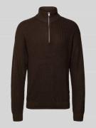 Jack & Jones Strickpullover mit Reißverschluss Modell 'KAITO' in Dunke...