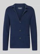 RAGMAN Regular Fit Strickjacke aus Baumwoll-Woll-Mix in Marine, Größe ...