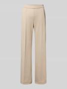 MAC Wide Leg Hose mit elastischem Bund Modell 'Chiara' in Beige Melang...