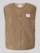 VILLA SOPHIE Weste aus Teddyfell Modell 'AMALIA' in Stein, Größe M/L