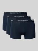 Emporio Armani Trunks im 3er-Pack mit Logo-Bund in Dunkelblau, Größe L