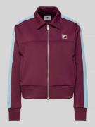 FILA Regular Fit Sweatjacke mit elastischen Abschlüssen in Dunkelrot, ...