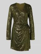 mbyM Minikleid mit Paillettenbesatz Modell 'Kilara' in Dunkelgruen, Gr...