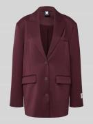 Karo Kauer Relaxed Fit Blazer mit Reverskragen in Pflaume, Größe L