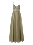 Unique Abendkleid mit Zierperlen in Lind, Größe 32