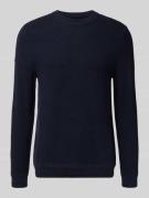 Superdry Strickpullover mit gerippten Abschlüssen in Dunkelblau, Größe...