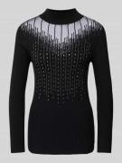 Apricot Strickpullover mit gerippten Abschlüssen in Black, Größe L