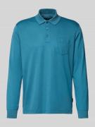 bugatti Poloshirt mit Label-Stitching in Petrol, Größe L