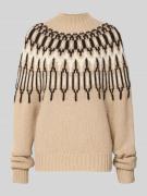 Drykorn Loose Fit Strickpullover mit Woll-Anteil in Sand, Größe L