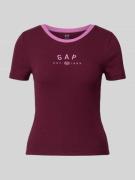 GAP T-Shirt mit Logo und Rundhalsausschnitt in Bordeaux, Größe L