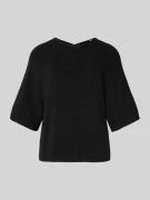 ICHI Strickpullover mit 3/4-Ärmel Modell 'CODY' in Black, Größe L