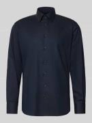 ETERNA Modern Fit Businesshemd mit Knopfleiste in Marine, Größe 39