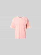 Diesel T-Shirt mit Label-Print in Pink, Größe L