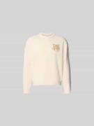 MAISON KITSUNÉ Pullover mit Label-Print in Offwhite, Größe L