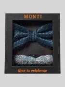 Monti Fliege und Einstecktuch im Set aus reiner Seide in Petrol, Größe...