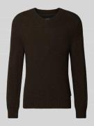 Marc O'Polo Regular Fit Strickpullover aus Woll-Mix in Dunkelbraun, Gr...