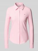 Tommy Hilfiger Shaped Fit Hemdbluse Baumwoll-Mix in Rose, Größe XL