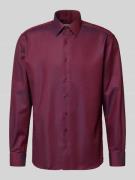 ETERNA Modern Fit Businesshemd mit Knopfleiste in Bordeaux, Größe 39