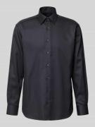 ETERNA Modern Fit Businesshemd mit Knopfleiste in Anthrazit, Größe 39