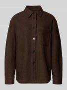 Marc O'Polo Oversized Hemdjacke aus Viskose-Schurwoll-Mix in Mittelbra...
