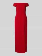 Lauren Ralph Lauren Abendkleid mit Carmen-Ausschnitt in Rot, Größe 34