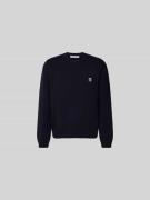 MAISON KITSUNÉ Pullover mit Label-Stitching in Marine, Größe L