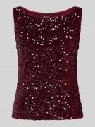 Pieces Regular Fit Paillettentop aus Samt Modell 'KAM' in Bordeaux, Gr...