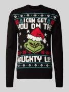 Montego Strickpullover mit gerippten Abschlüssen in Black, Größe L