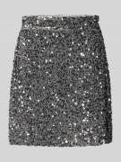 Vila High Waist Minirock mit Pailletten Modell 'FAITH' in Silber, Größ...