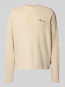 Pegador Oversized Sweatshirt mit Strukturmuster in Ecru, Größe L