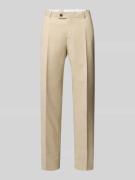 bugatti Regular Fit Anzughose mit Bügelfalten in Beige, Größe 102