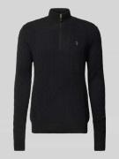 Polo Ralph Lauren Kaschmirpullover mit Zopfmuster in Black, Größe XXL