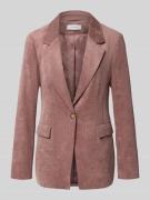 comma Slim Fit Blazer aus Cord mit Pattentaschen in Mauve, Größe 38