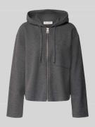 Marc O'Polo Oversized Sweatjacke aus Baumwoll-Mix in Dunkelgrau Melang...