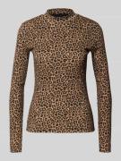 Marc Cain Longsleeve mit Stehkragen in Camel, Größe 44