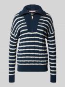 Tommy Hilfiger Regular Fit Troyer aus reiner Wolle in Marine, Größe L