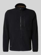 camel active Fleecejacke mit Stehkragen und Label-Stitching in Anthraz...