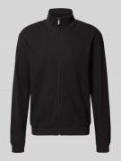 BOSS Regular Fit Sweatjacke aus Baumwoll-Piqué in Black, Größe L